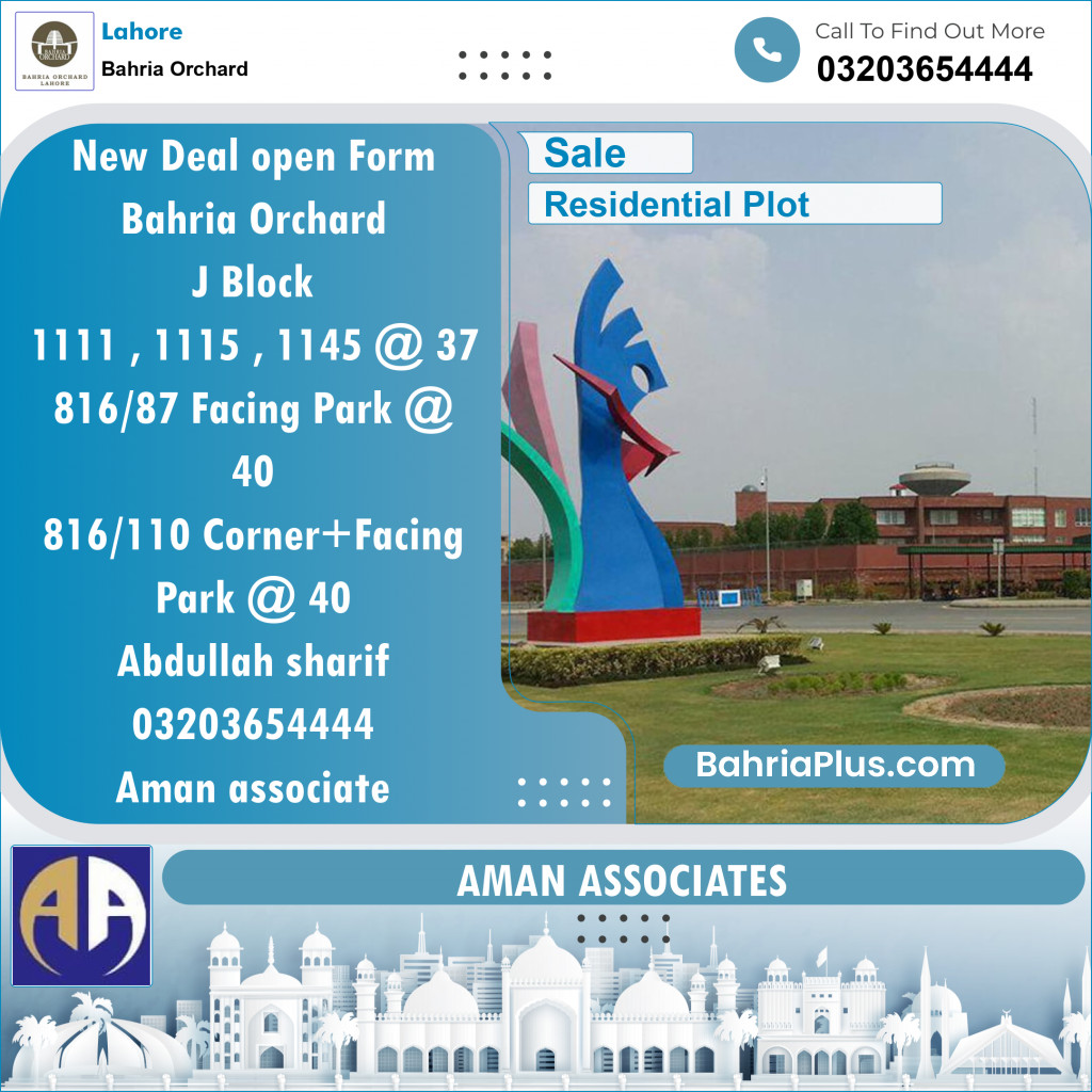 Residential Plot for Sale in Bahria Orchard, Lahore - (BP-119588)