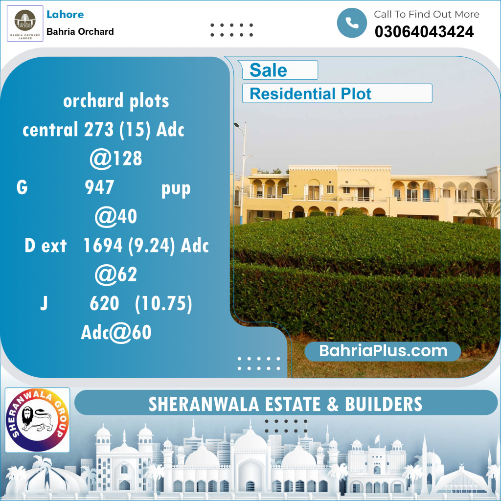 Residential Plot for Sale in Bahria Orchard, Lahore - (BP-119608)