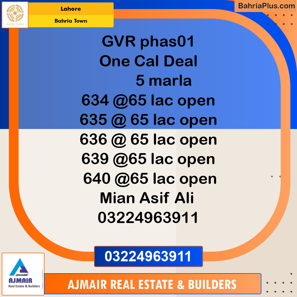 Residential Plot for Sale in Bahria Town, Lahore - (BP-119669)