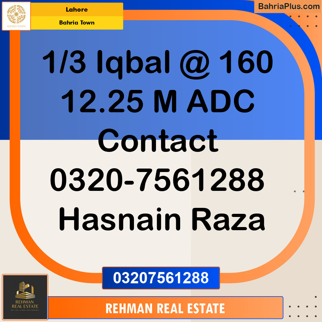 Residential Plot for Sale in Bahria Town, Lahore - (BP-119688)