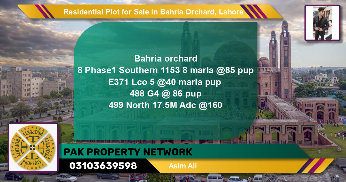 Residential Plot for Sale in Bahria Orchard, Lahore - (BP-119708)