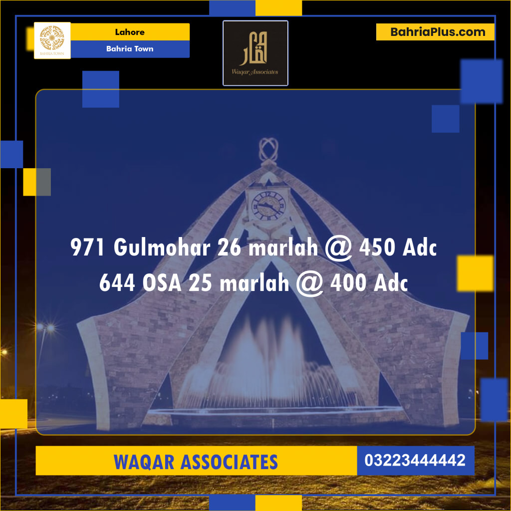 Residential Plot for Sale in Bahria Town, Lahore - (BP-119726)