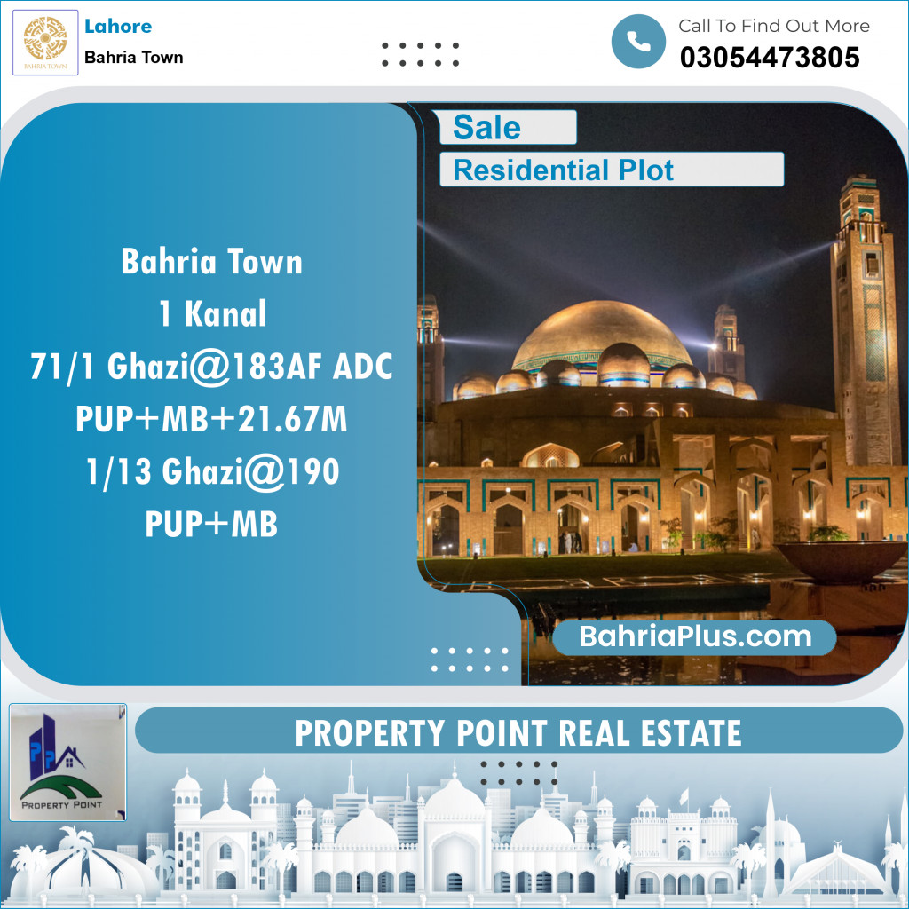 Residential Plot for Sale in Bahria Town, Lahore - (BP-119749)