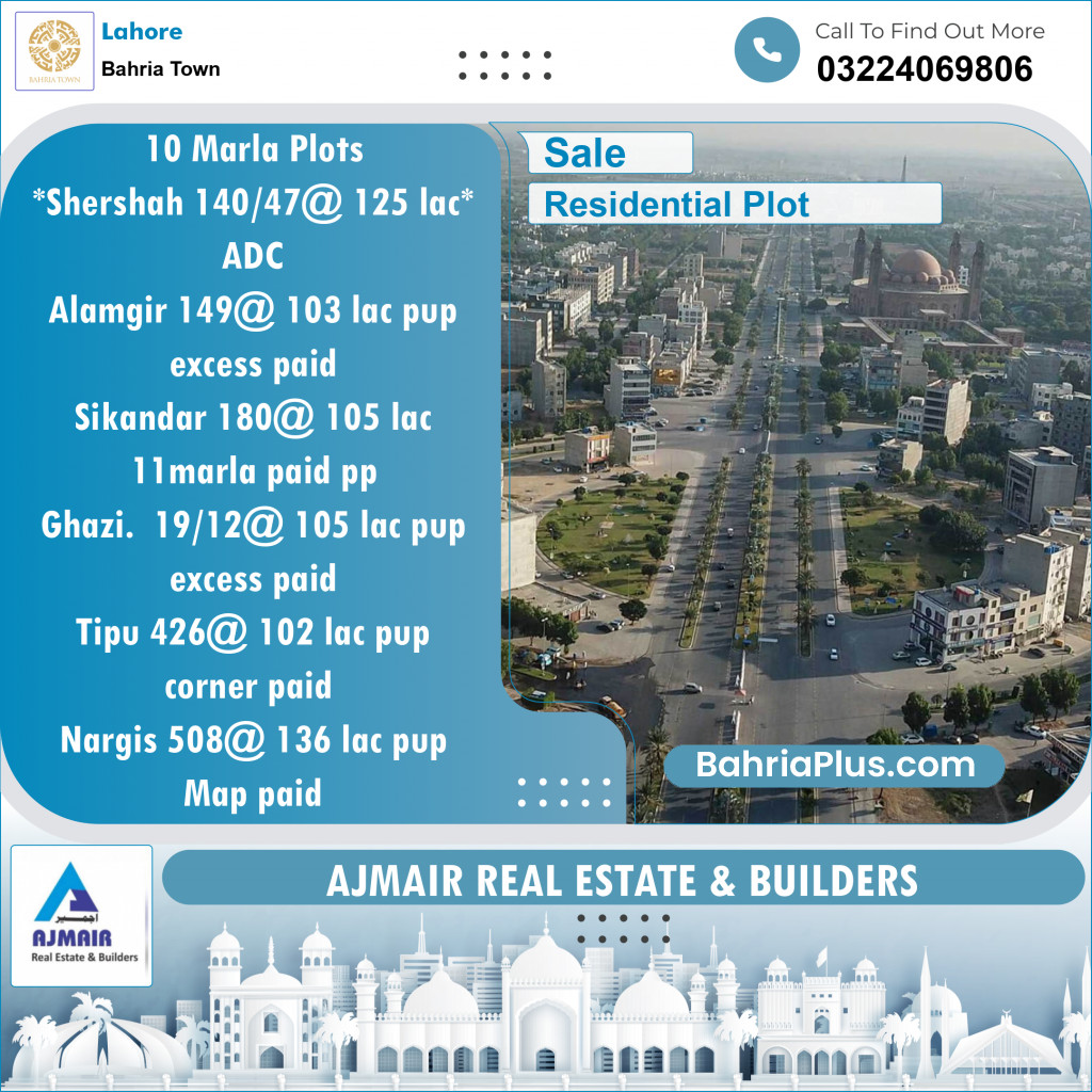 Residential Plot for Sale in Bahria Town, Lahore - (BP-119763)
