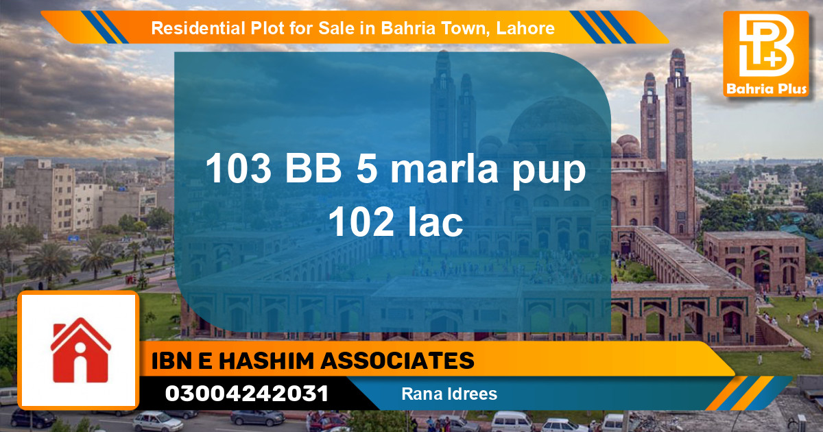 Residential Plot for Sale in Bahria Town, Lahore - (BP-119778)