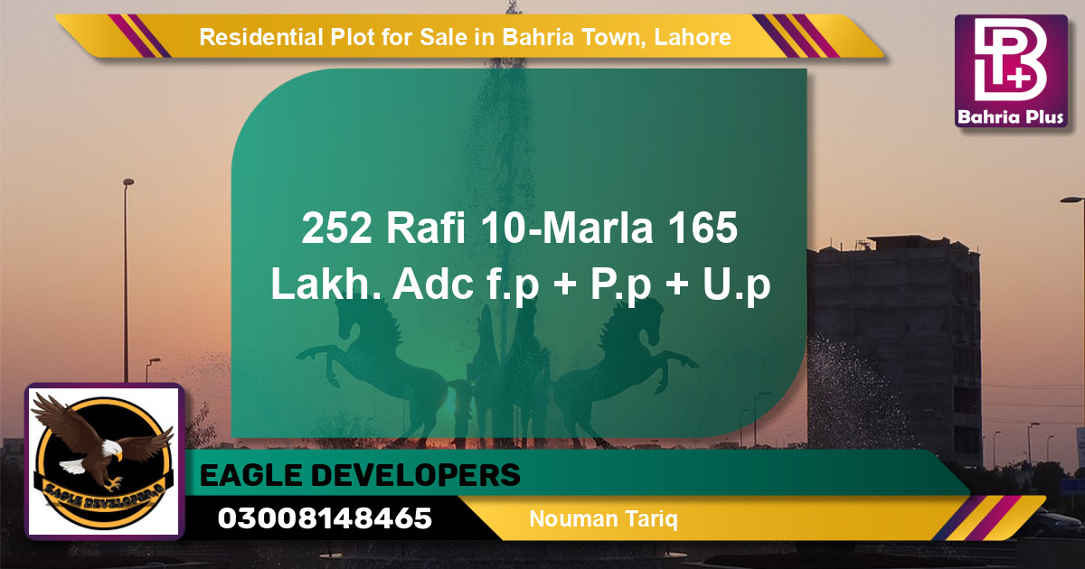 Residential Plot for Sale in Bahria Town, Lahore - (BP-119808)