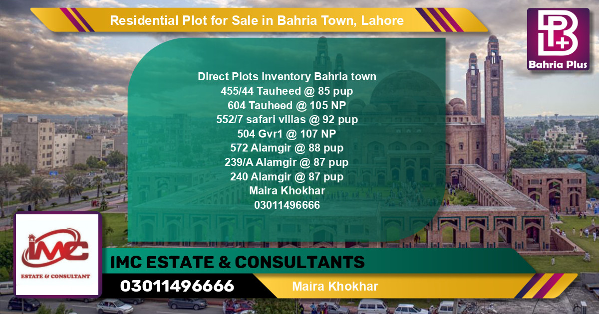 Residential Plot for Sale in Golf Phase 1 -  Bahria Town, Lahore - (BP-119902)