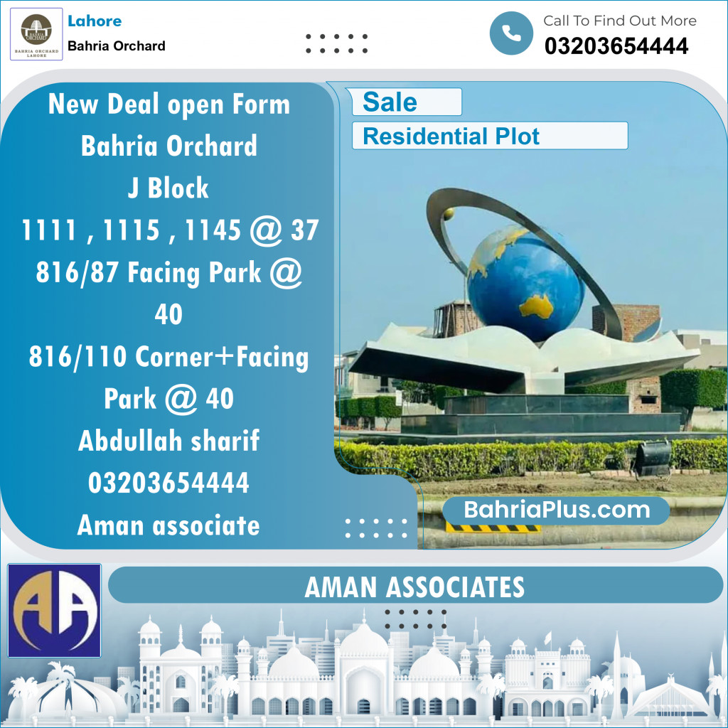 Residential Plot for Sale in Bahria Orchard, Lahore - (BP-119907)