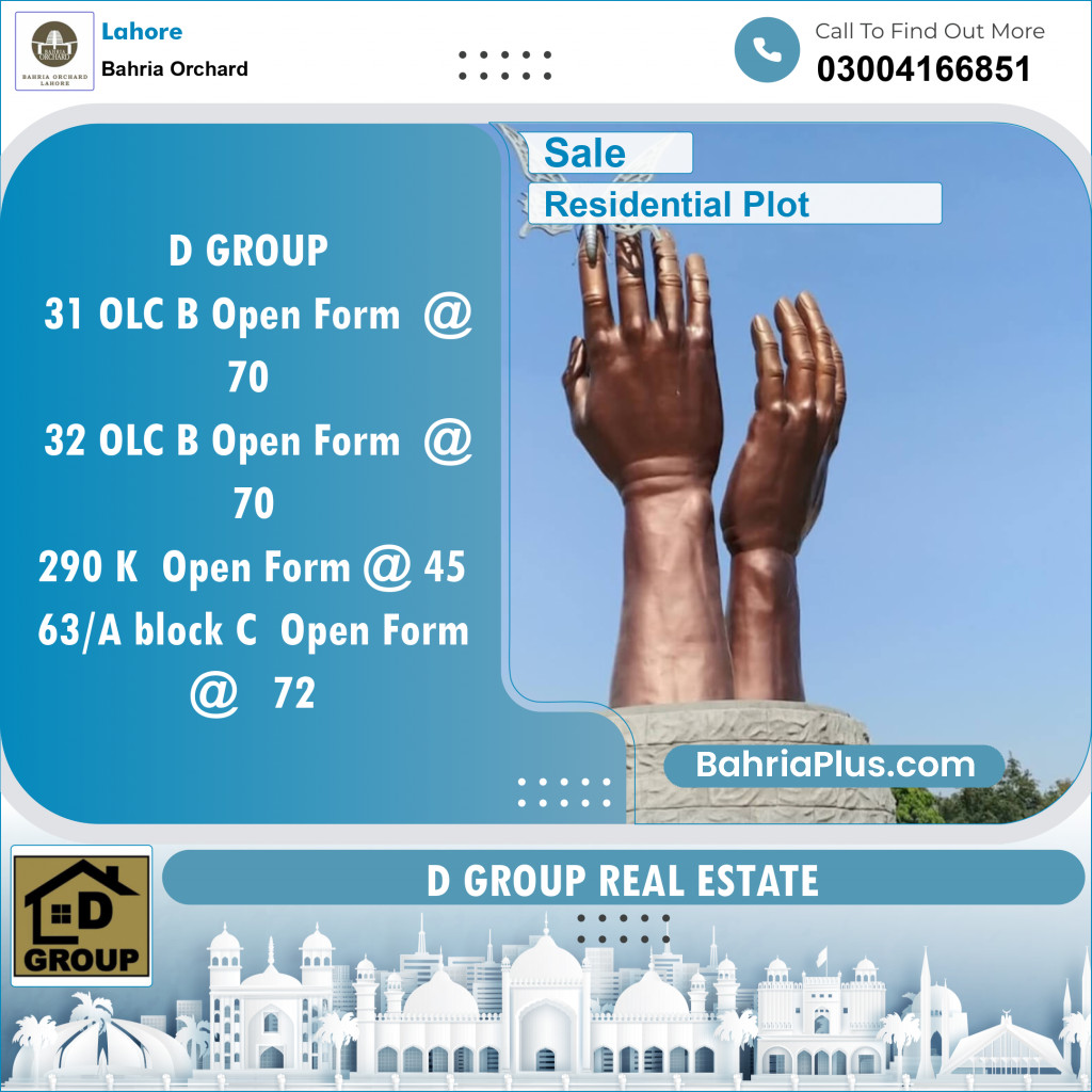 Residential Plot for Sale in Bahria Orchard, Lahore - (BP-119966)