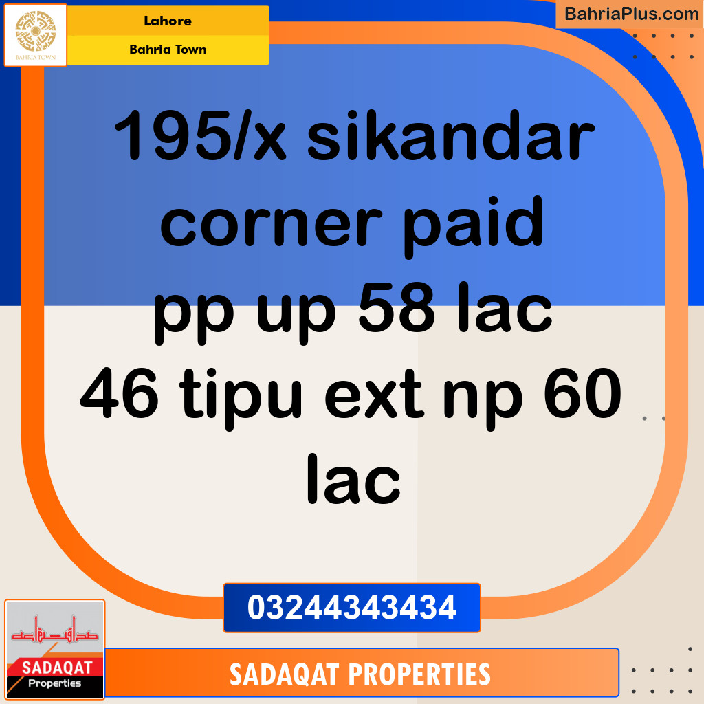 Residential Plot for Sale in Bahria Town, Lahore - (BP-120034)