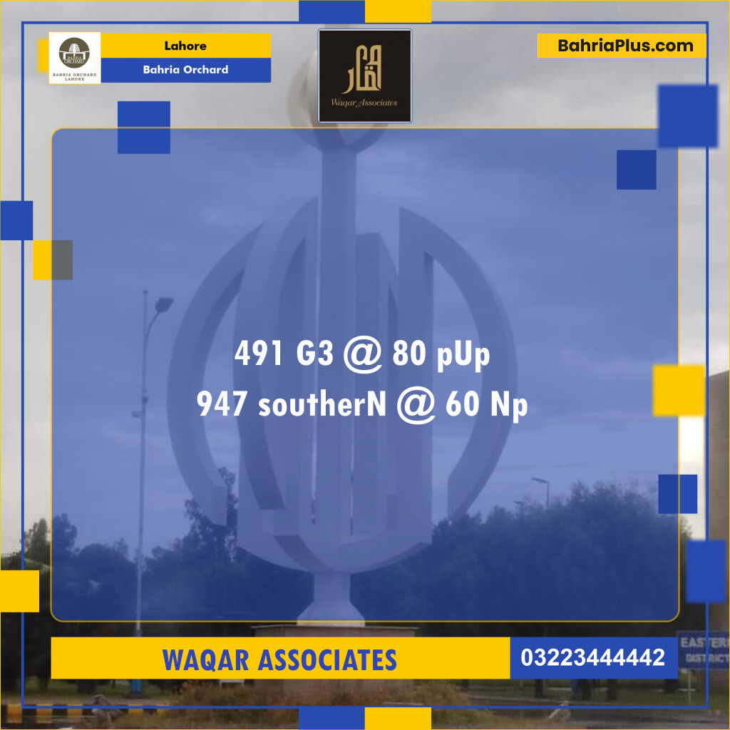 Residential Plot for Sale in Bahria Orchard, Lahore - (BP-120052)