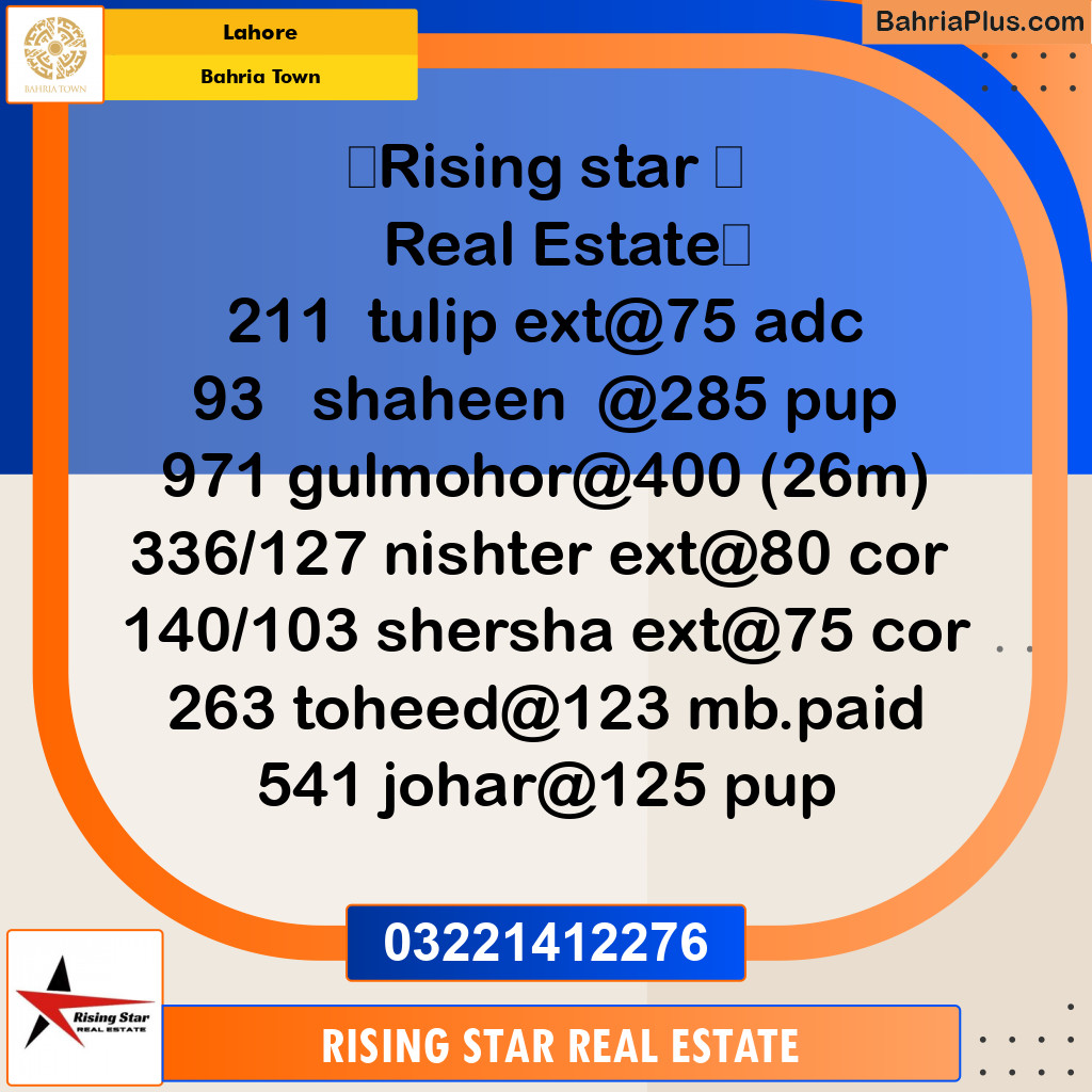 Residential Plot for Sale in Bahria Town, Lahore - (BP-120083)