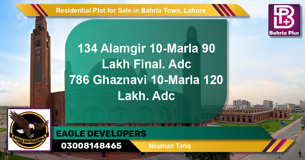 Residential Plot for Sale in Sector F - Alamgir Block -  Bahria Town, Lahore - (BP-120102)
