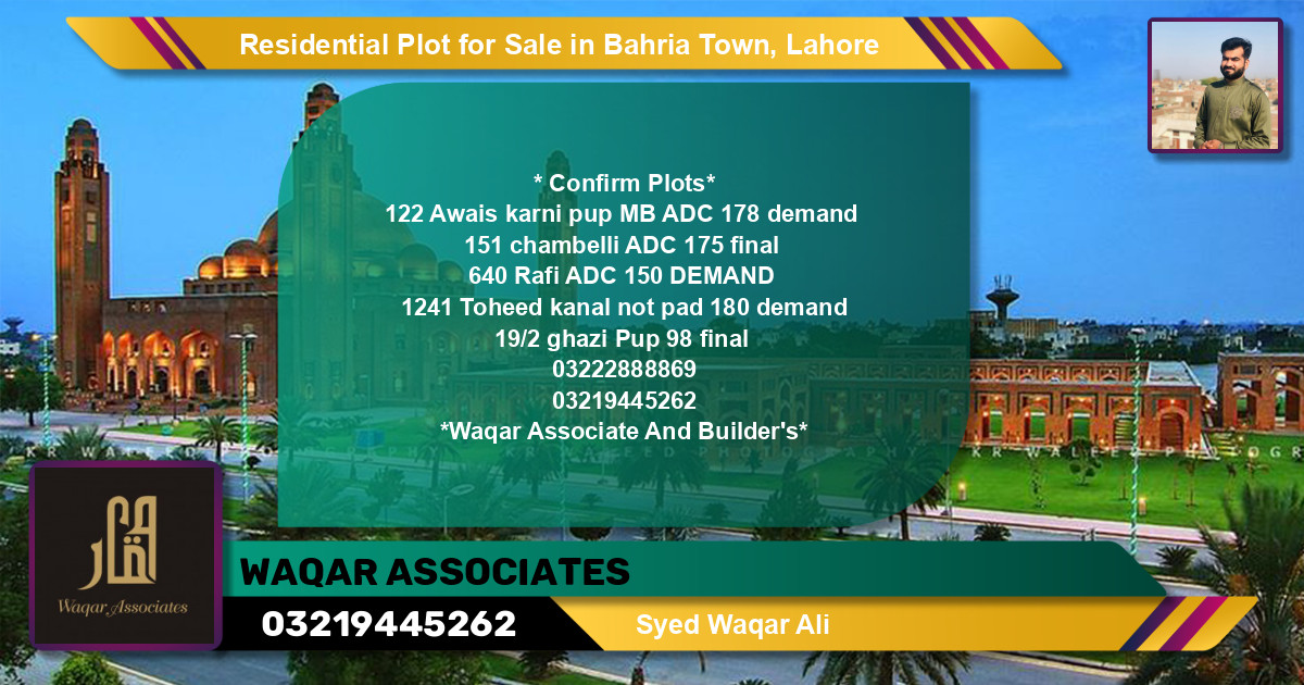 Residential Plot for Sale in Bahria Town, Lahore - (BP-120133)