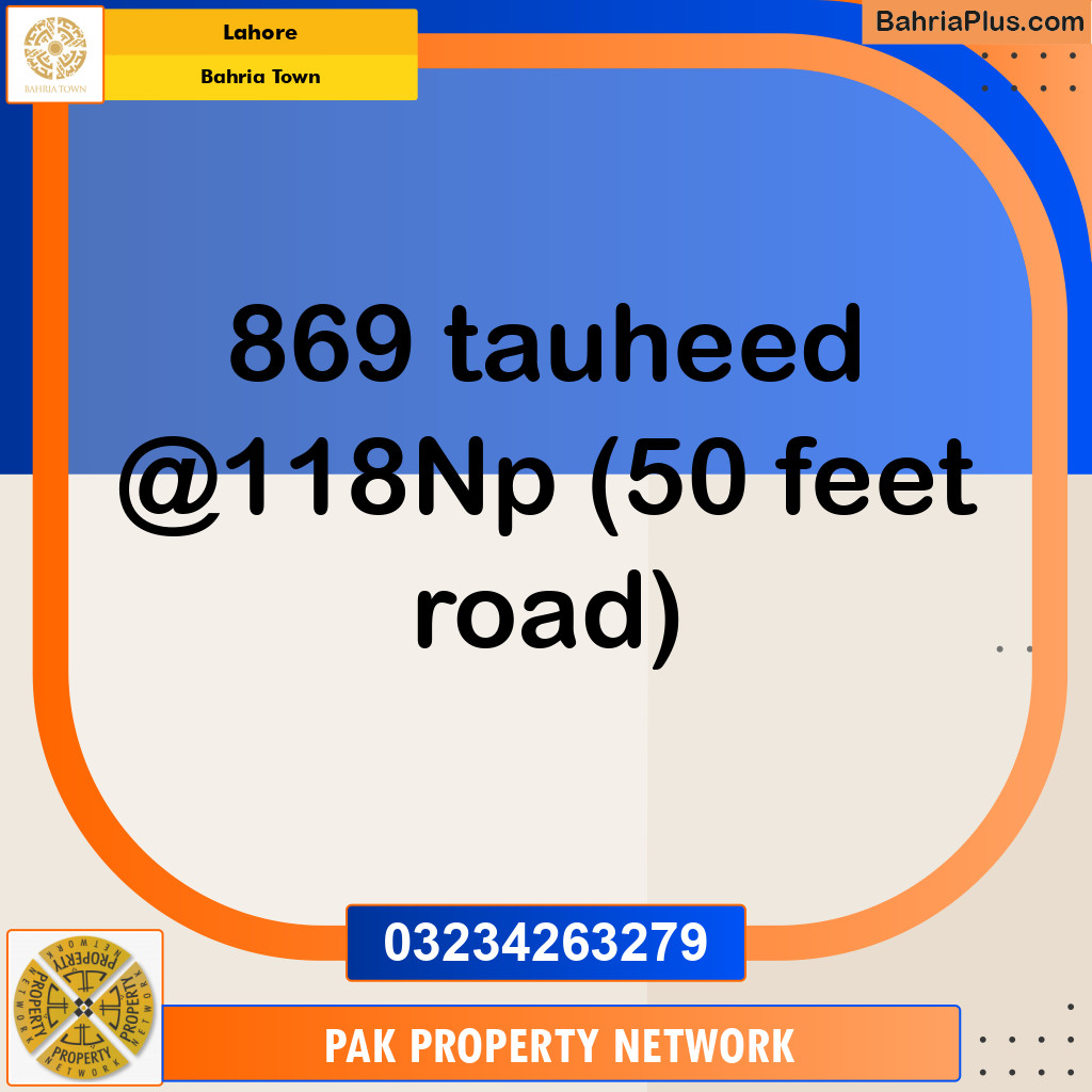 Residential Plot for Sale in Bahria Town, Lahore - (BP-120176)