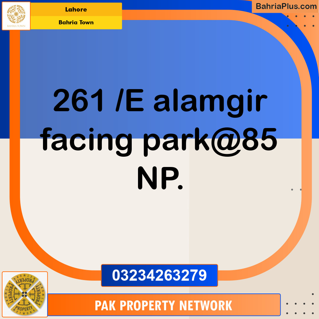 Residential Plot for Sale in Sector F - Alamgir Block -  Bahria Town, Lahore - (BP-120202)