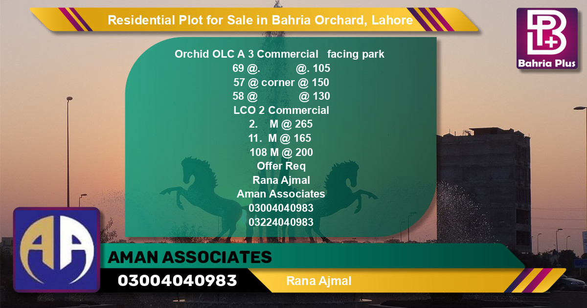 Residential Plot for Sale in Bahria Orchard, Lahore - (BP-120214)