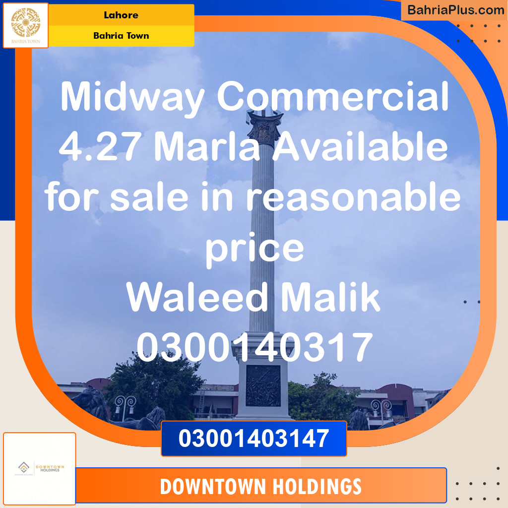 Commercial Plot for Sale in Bahria Town, Lahore - (BP-120219)