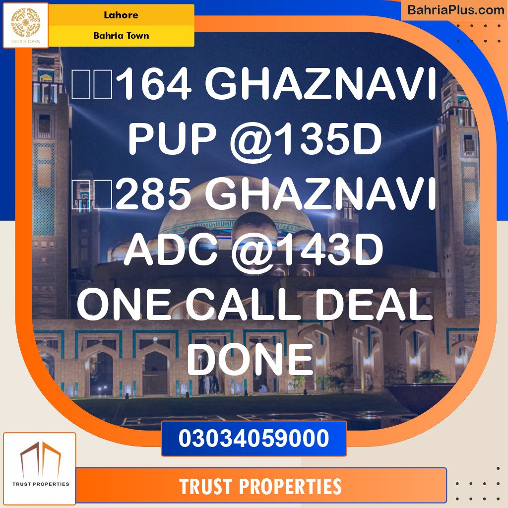 Residential Plot for Sale in Sector F - Ghaznavi Block -  Bahria Town, Lahore - (BP-120232)