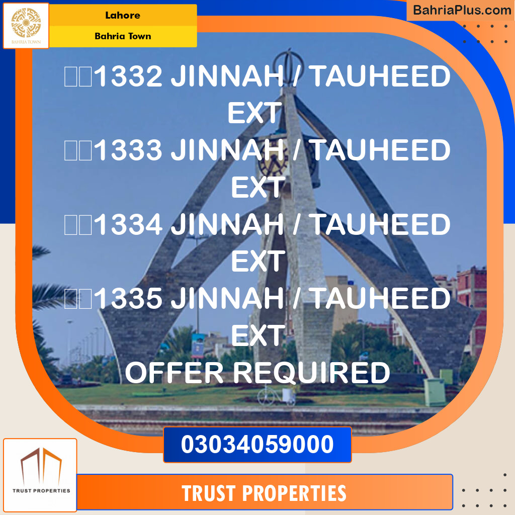 Residential Plot for Sale in Sector E - Jinnah Block -  Bahria Town, Lahore - (BP-120233)