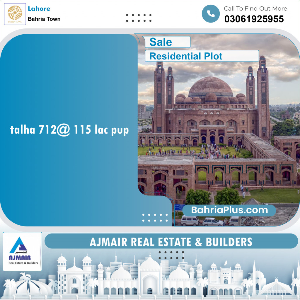 Residential Plot for Sale in Bahria Town, Lahore - (BP-120332)