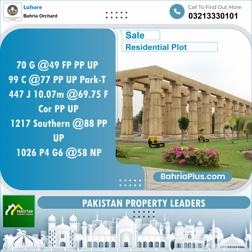 Residential Plot for Sale in Bahria Orchard, Lahore - (BP-120338)