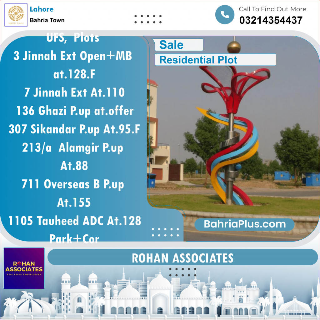 Residential Plot for Sale in Sector E - Jinnah Ext. Block -  Bahria Town, Lahore - (BP-120369)