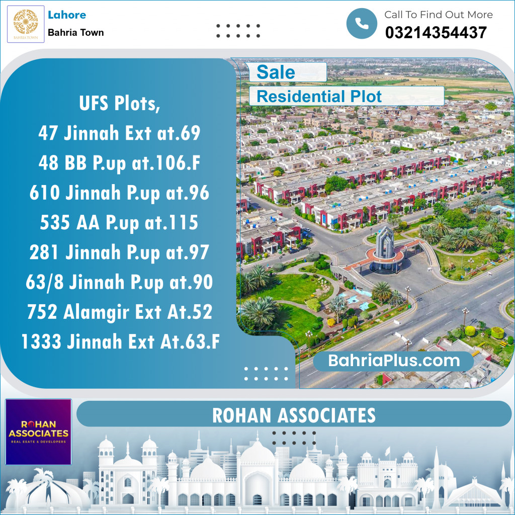 Residential Plot for Sale in Sector E - Jinnah Ext. Block -  Bahria Town, Lahore - (BP-120372)
