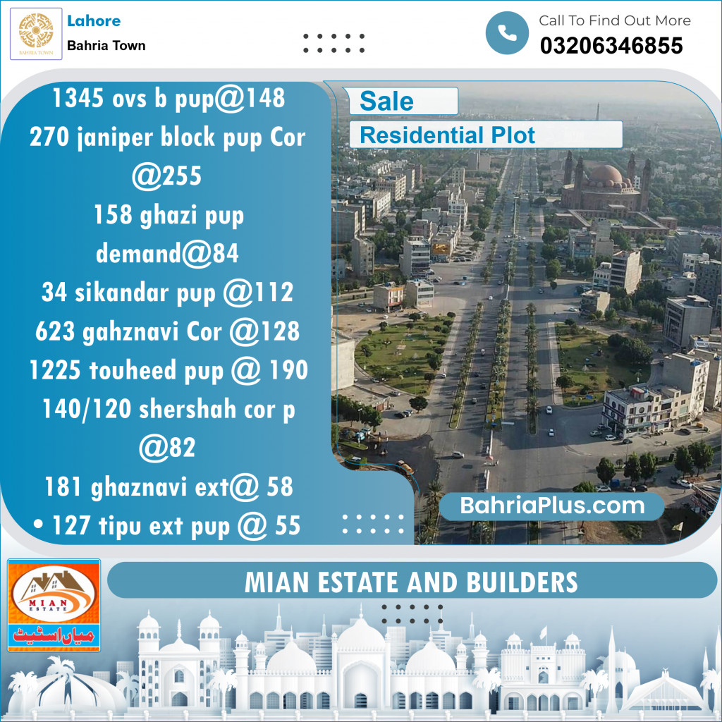 Residential Plot for Sale in Overseas B -  Bahria Town, Lahore - (BP-120381)