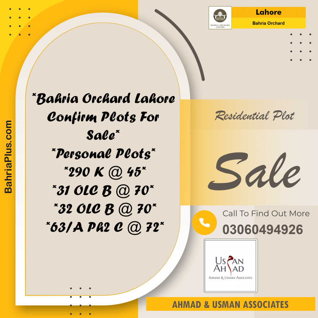 Residential Plot for Sale in Bahria Orchard, Lahore - (BP-120402)