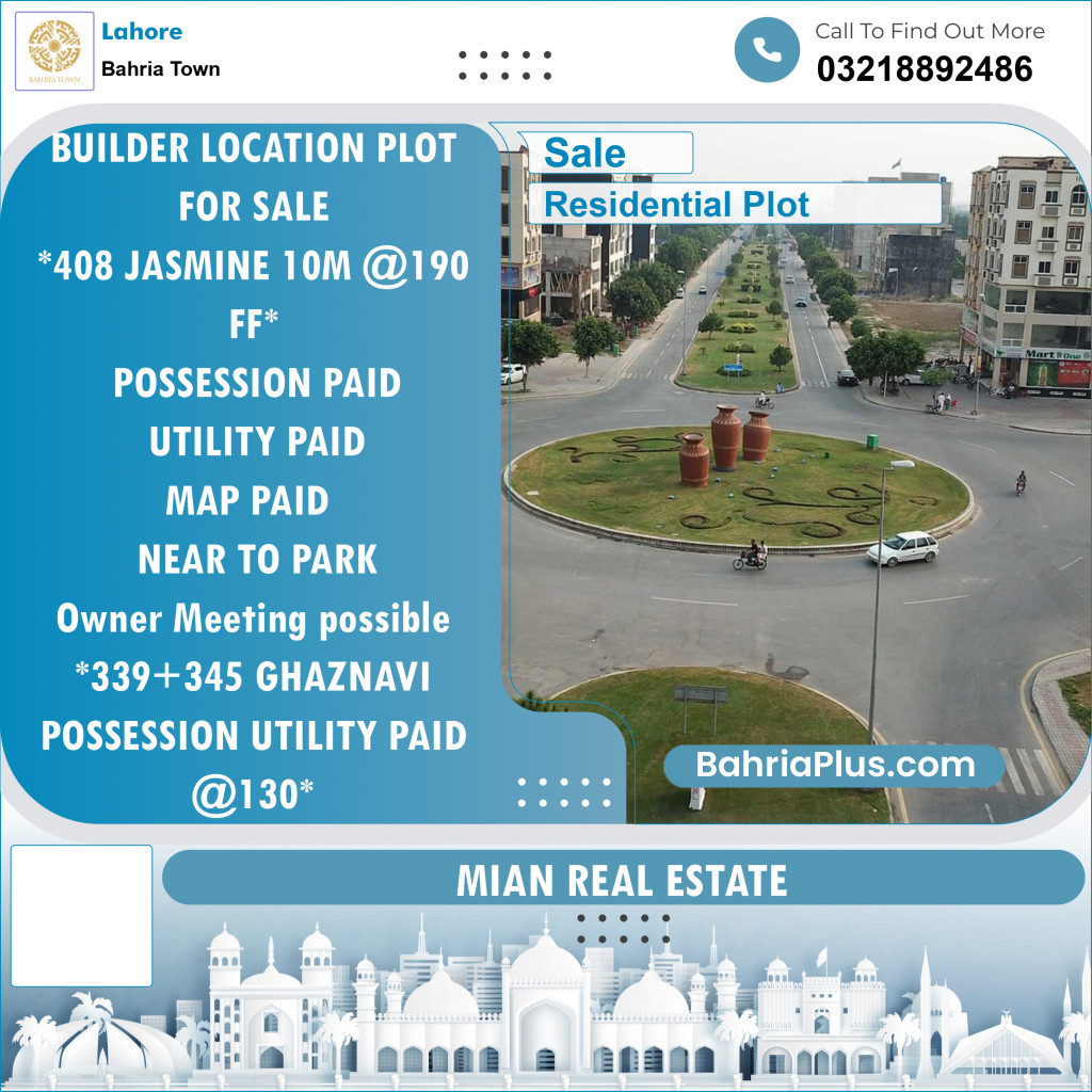 Residential Plot for Sale in Bahria Town, Lahore - (BP-120429)