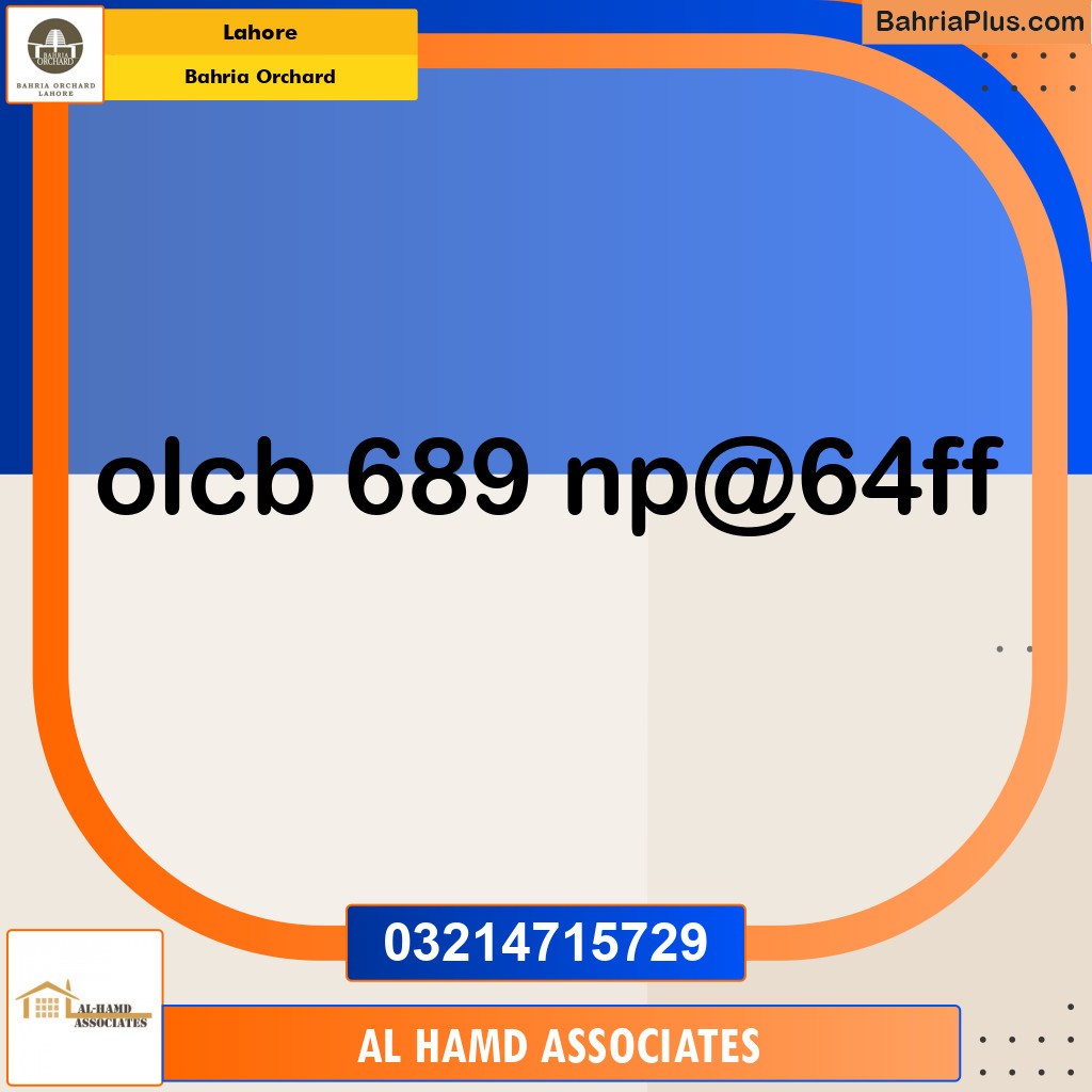 Residential Plot for Sale in OLC-B Block -  Bahria Orchard, Lahore - (BP-120444)