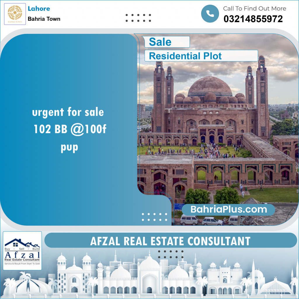 Residential Plot for Sale in Sector D - BB Block -  Bahria Town, Lahore - (BP-120459)