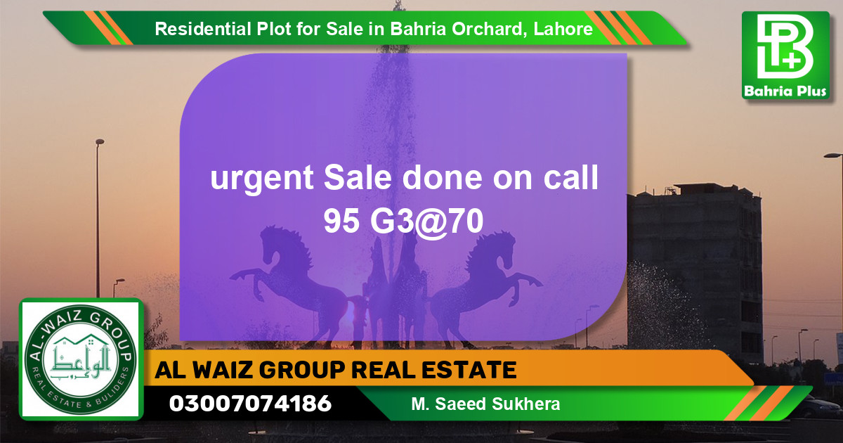 Residential Plot for Sale in Phase 4 - G3 Block -  Bahria Orchard, Lahore - (BP-120466)