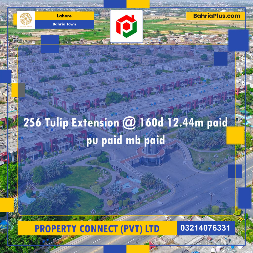 Residential Plot for Sale in Sector C - Tulip Ext. Block -  Bahria Town, Lahore - (BP-120470)