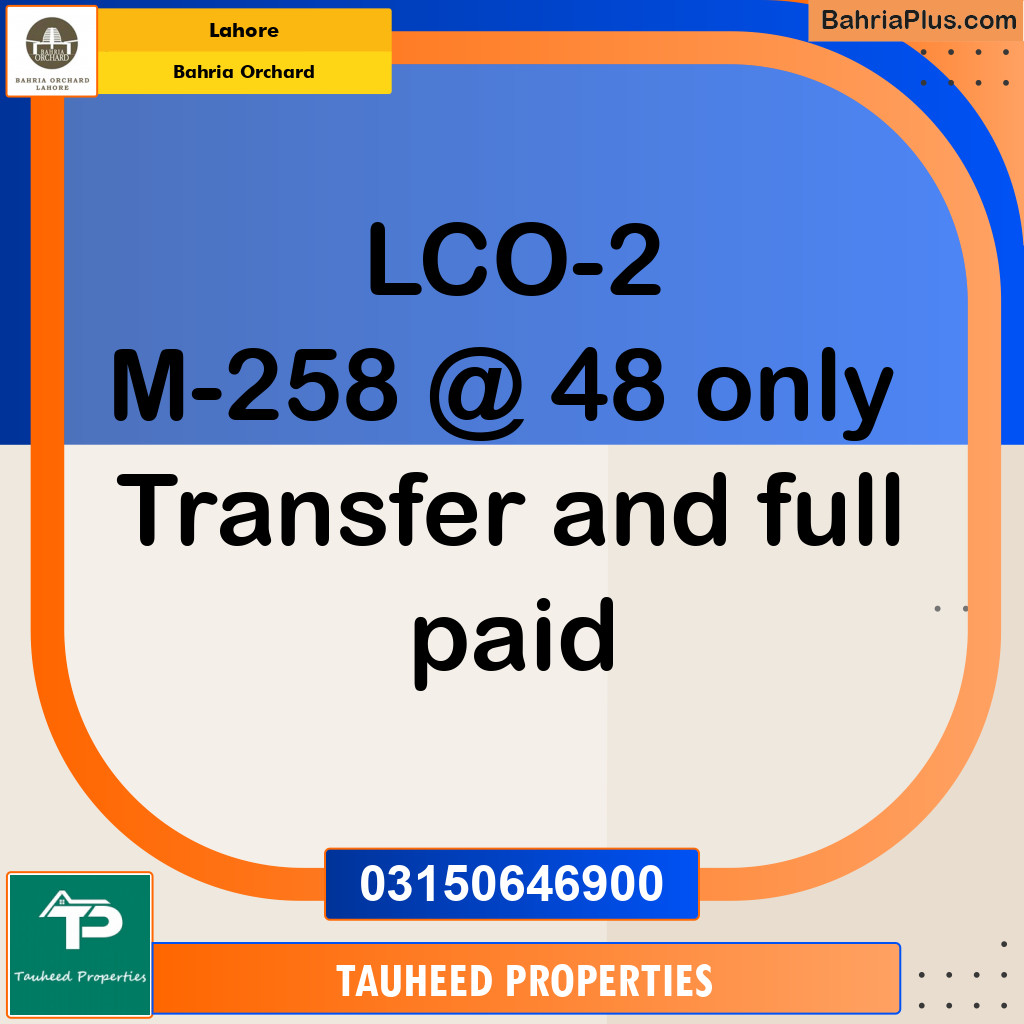 Residential Plot for Sale in Bahria Orchard, Lahore - (BP-120473)