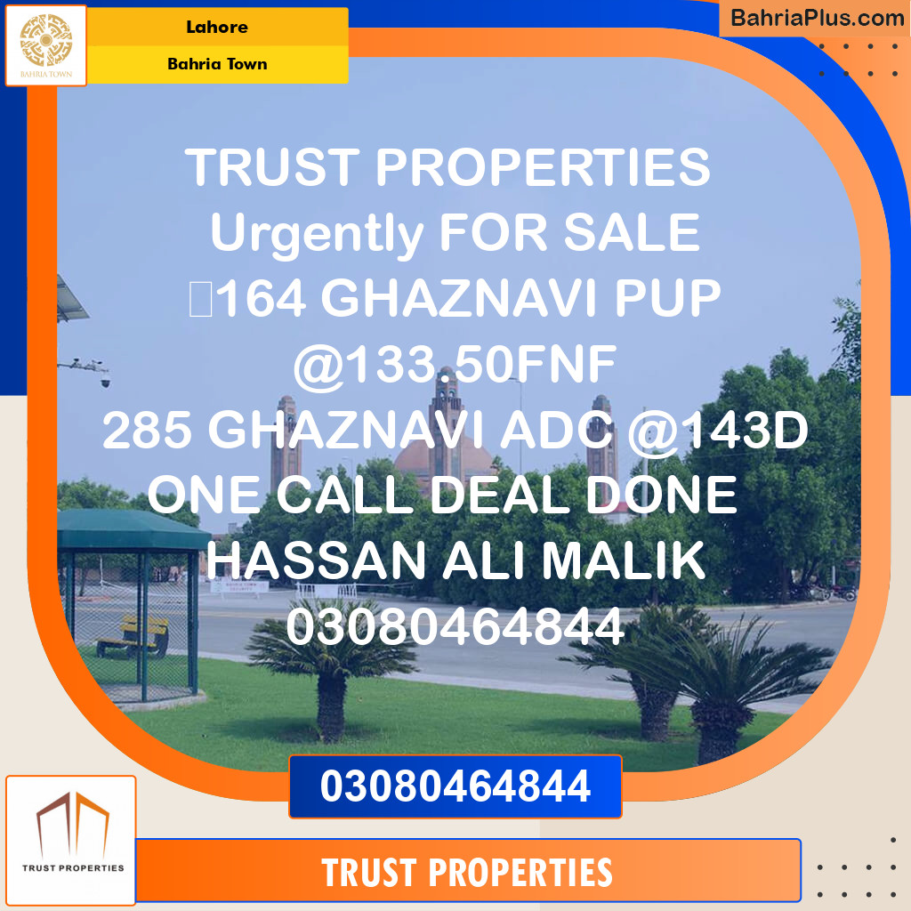 Residential Plot for Sale in Sector F - Ghaznavi Block -  Bahria Town, Lahore - (BP-120482)