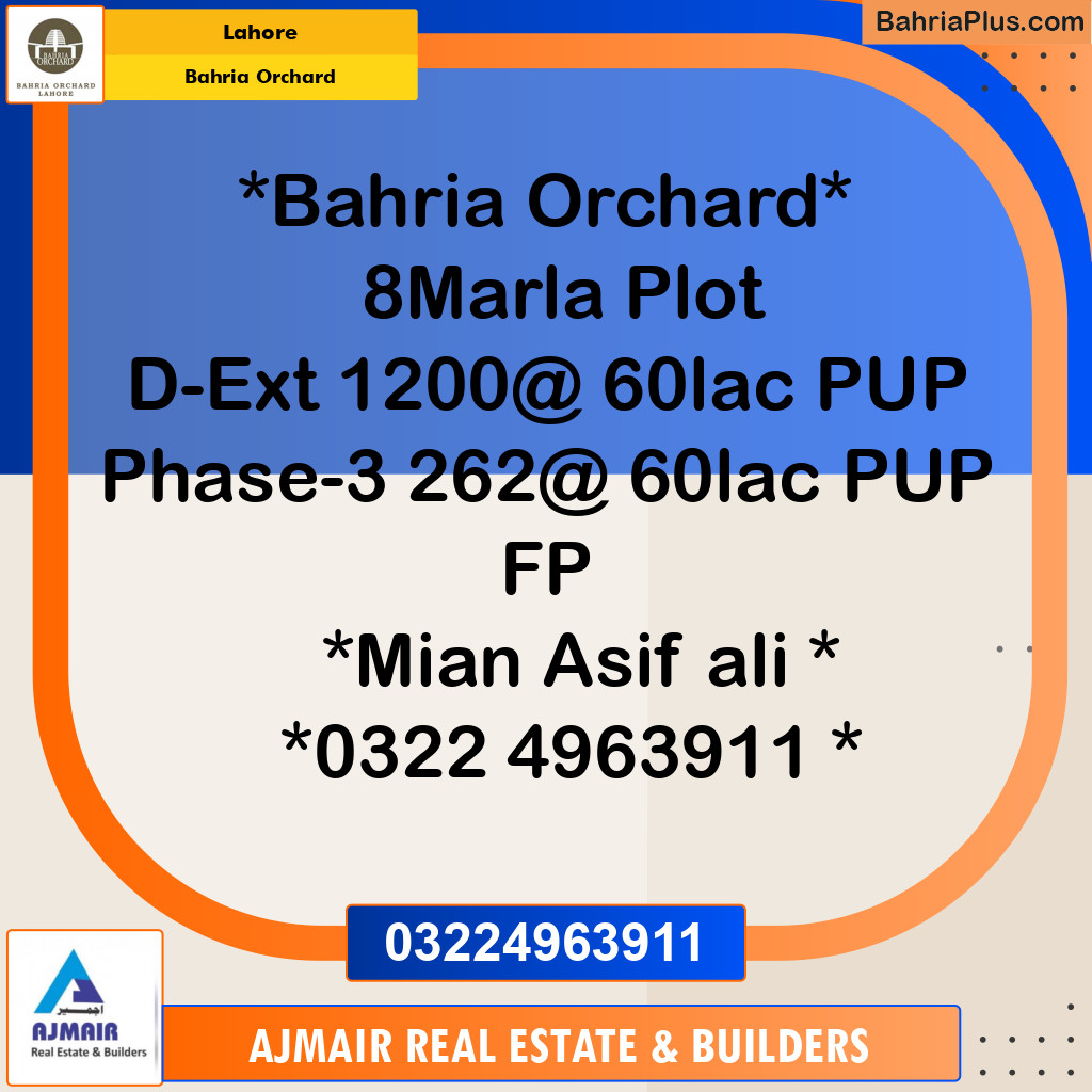Residential Plot for Sale in Bahria Orchard, Lahore - (BP-120498)