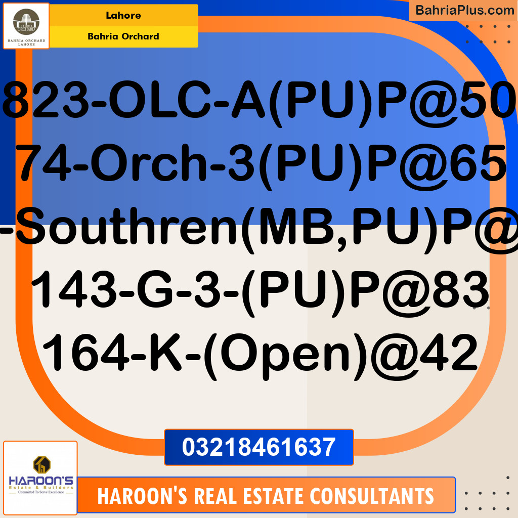 Residential Plot for Sale in OLC-A Block -  Bahria Orchard, Lahore - (BP-120541)