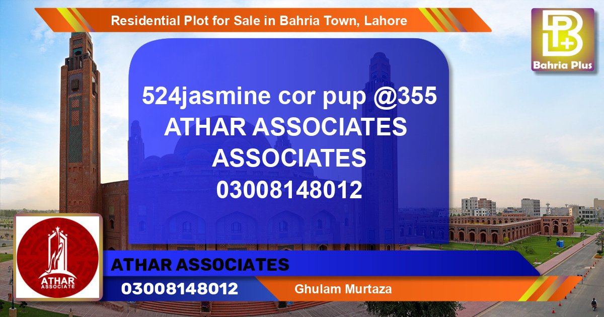 Residential Plot for Sale in Sector C - Jasmine Block -  Bahria Town, Lahore - (BP-120564)