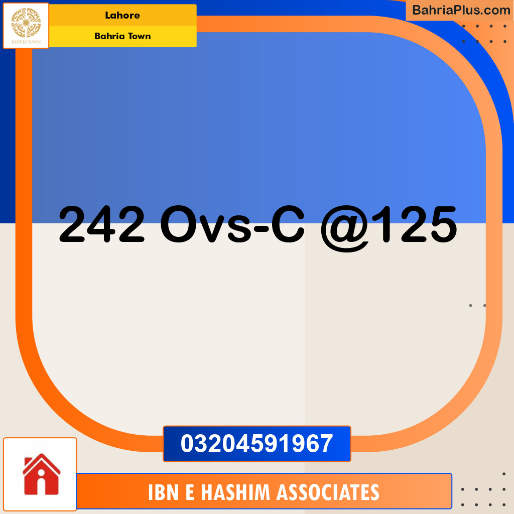 Residential Plot for Sale in Overseas C -  Bahria Town, Lahore - (BP-120571)