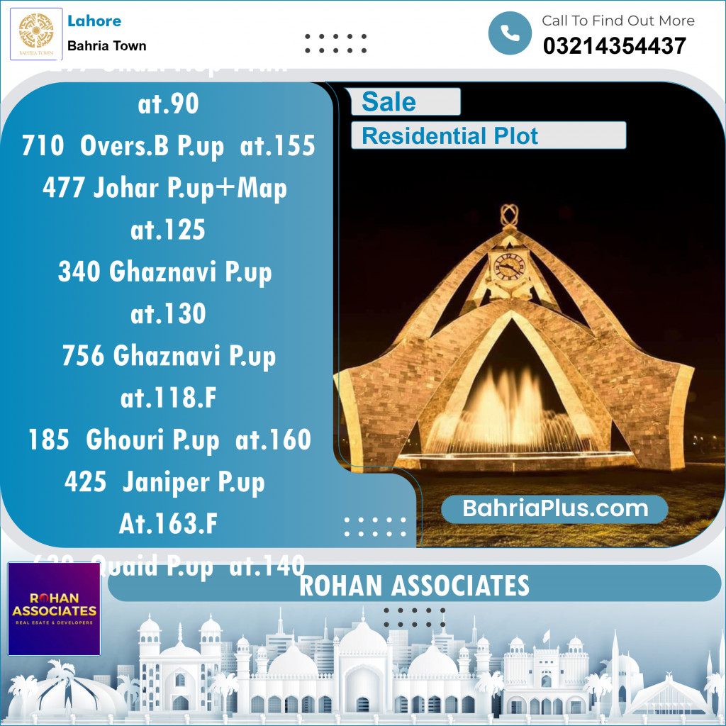 Residential Plot for Sale in Bahria Town, Lahore - (BP-120619)