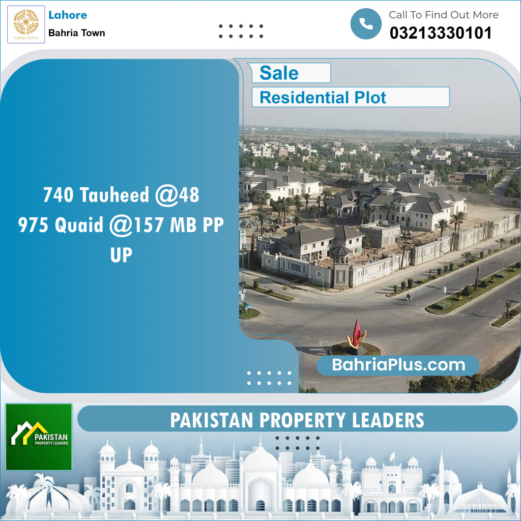 Residential Plot for Sale in Bahria Town, Lahore - (BP-120626)