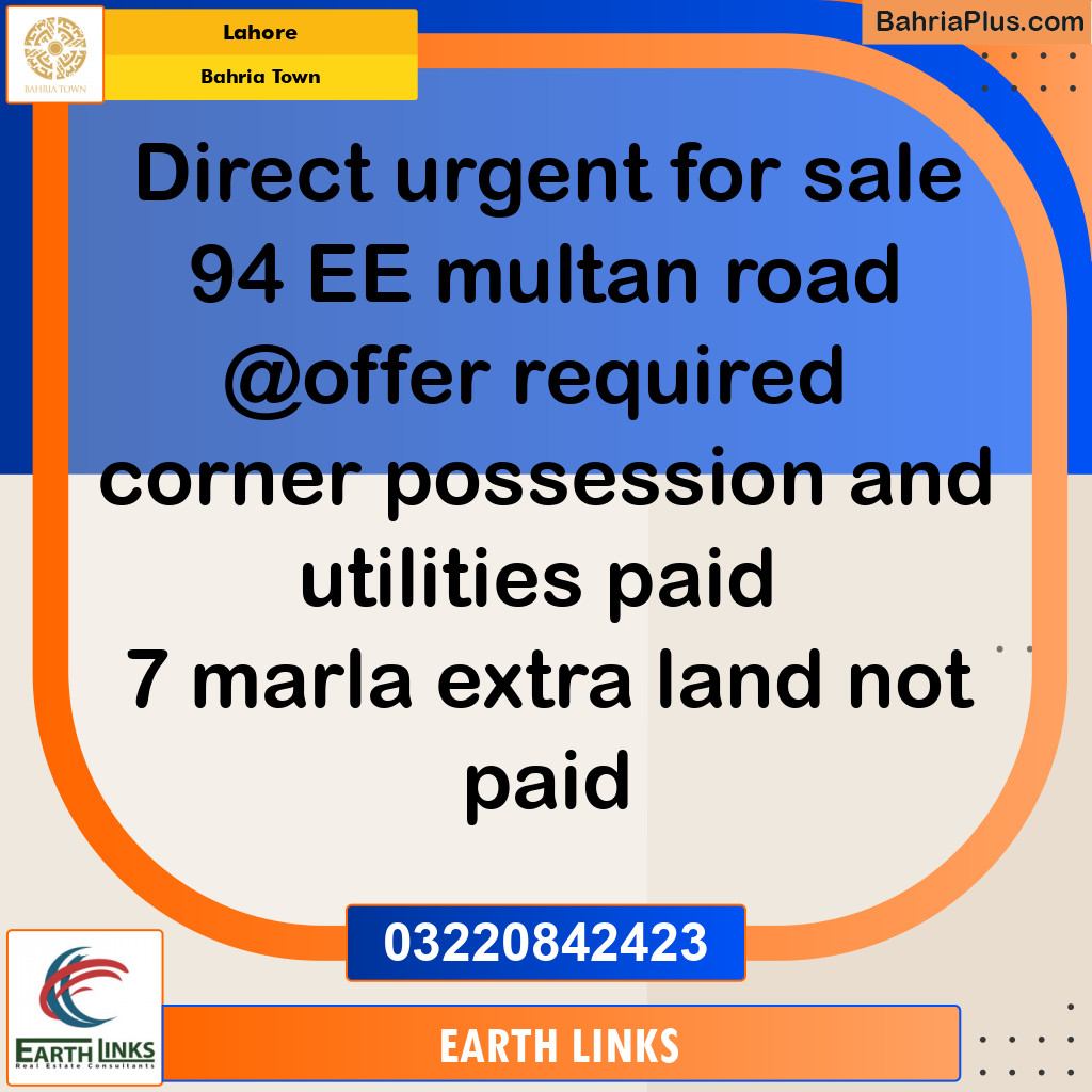 Residential Plot for Sale in Bahria Town, Lahore - (BP-120630)