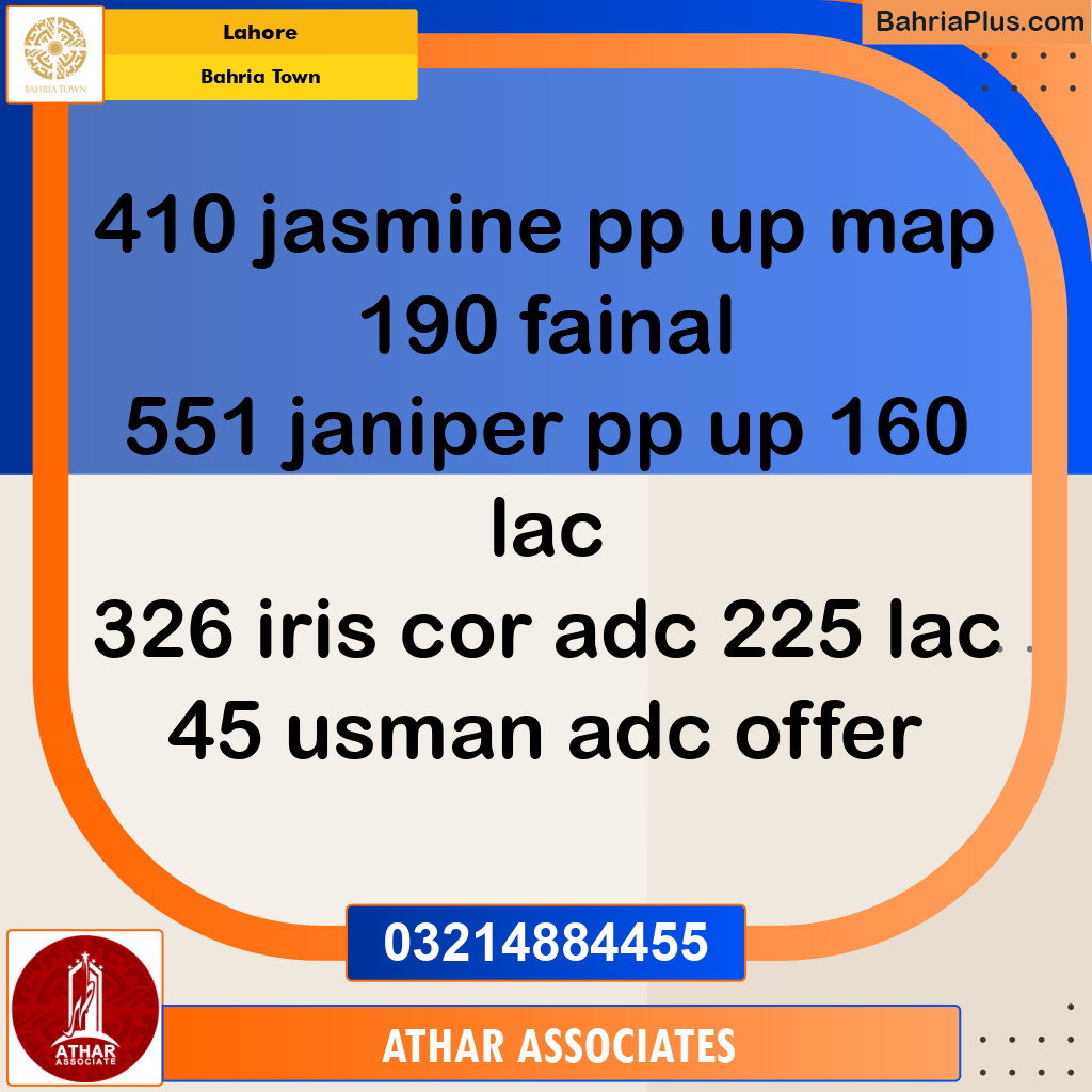 Residential Plot for Sale in Bahria Town, Lahore - (BP-120727)