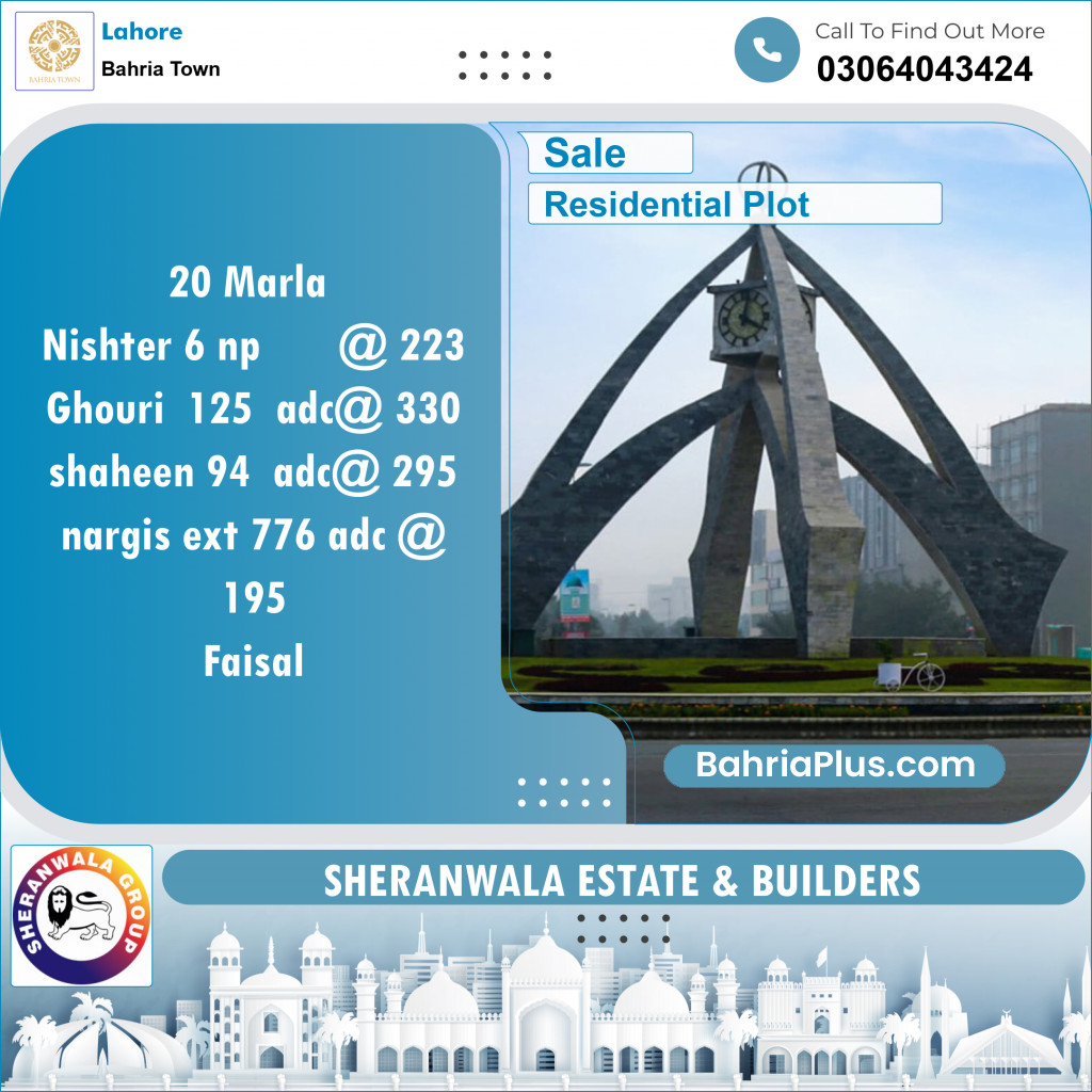 Residential Plot for Sale in Bahria Town, Lahore - (BP-120742)