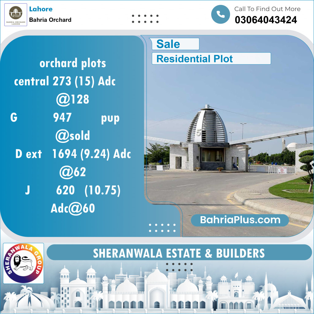 Residential Plot for Sale in Bahria Orchard, Lahore - (BP-120743)
