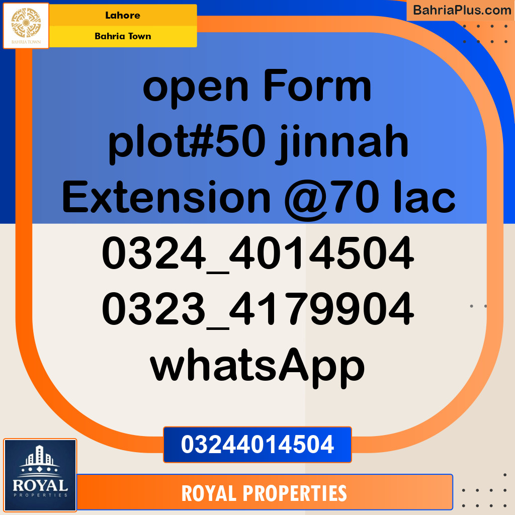 Residential Plot for Sale in Bahria Town, Lahore - (BP-120834)