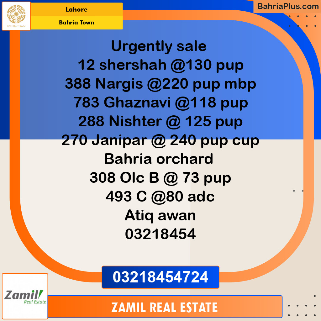 Residential Plot for Sale in Sector F - Shershah Block -  Bahria Town, Lahore - (BP-120884)