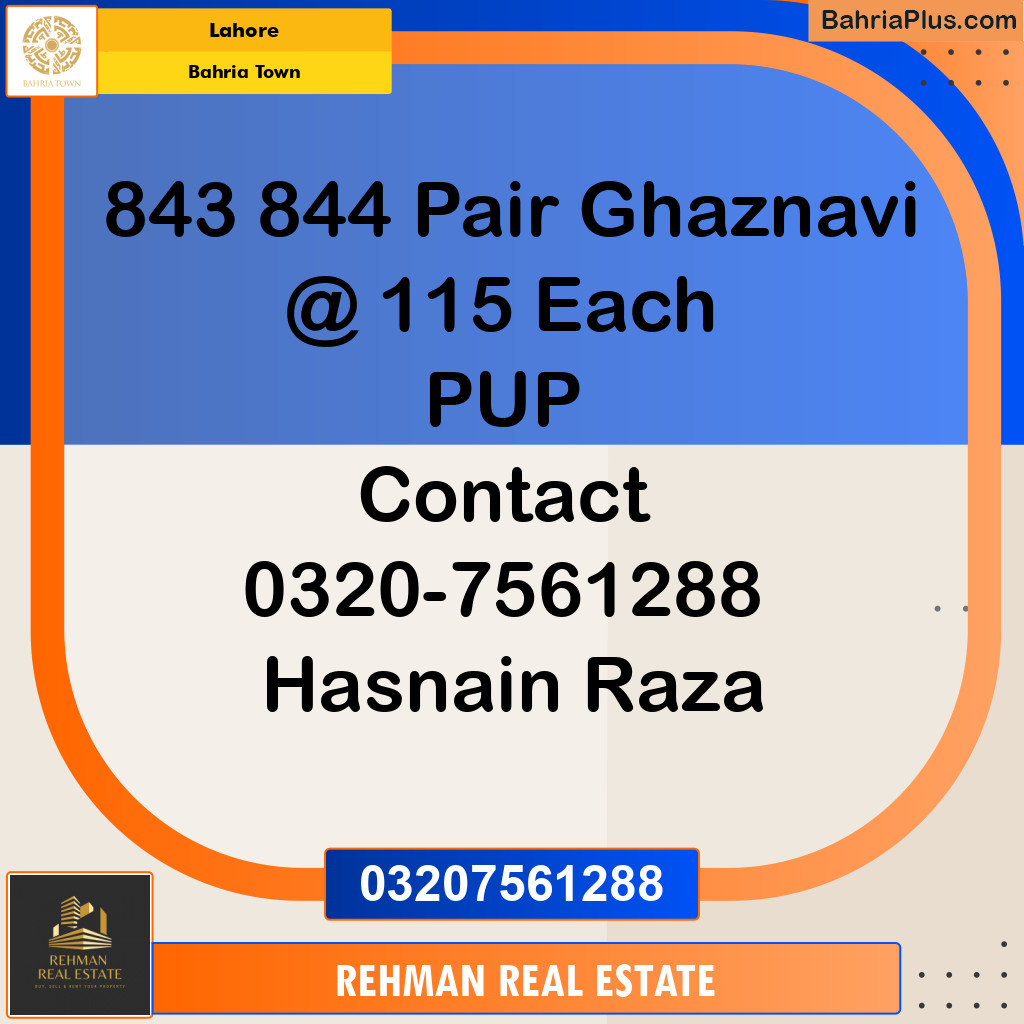 Residential Plot for Sale in Sector F - Ghaznavi Block -  Bahria Town, Lahore - (BP-120887)